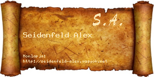 Seidenfeld Alex névjegykártya